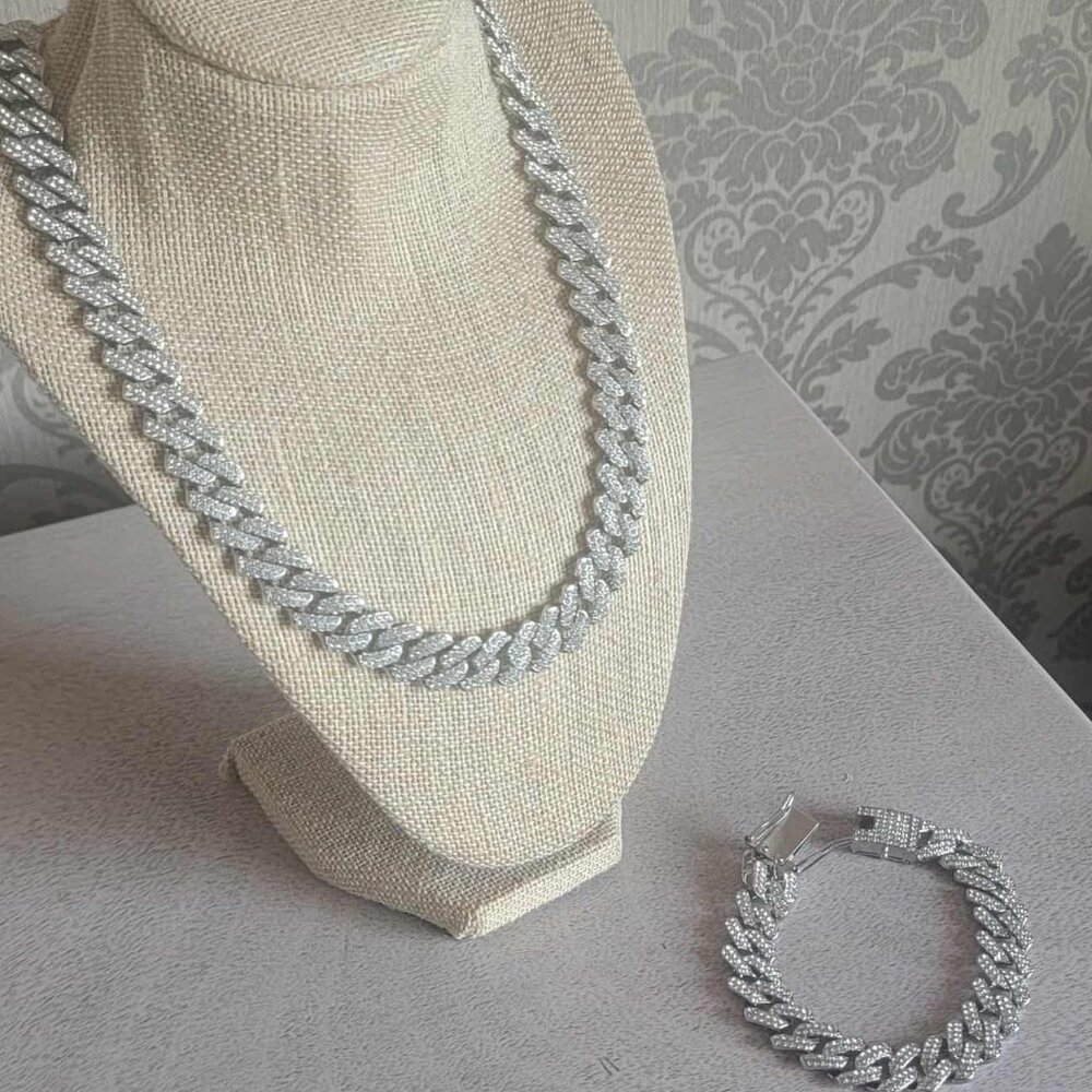 Unisex Stainless-Steel Necklace and Bracelet Set